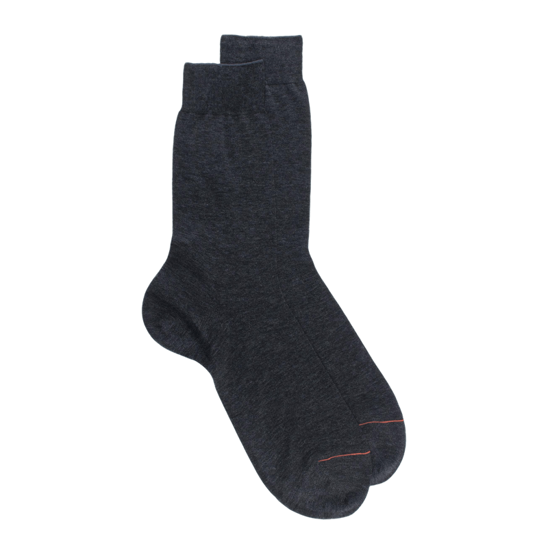 Chaussettes homme fines 100% fil d'Écosse - Gris Otarie | Doré Doré