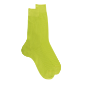Chaussettes homme luxe en pur fil d'écosse extra fin - Vert Pomme | Doré Doré