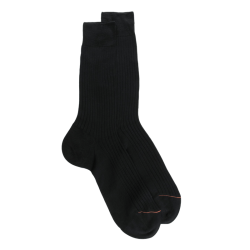 Chaussettes homme luxe en pur fil d'écosse extra fin - Noir | Doré Doré