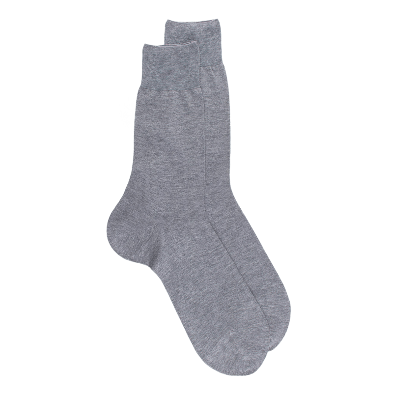 Chaussettes Homme pur fil d'écosse en maille jersey - Gris clair | Doré Doré