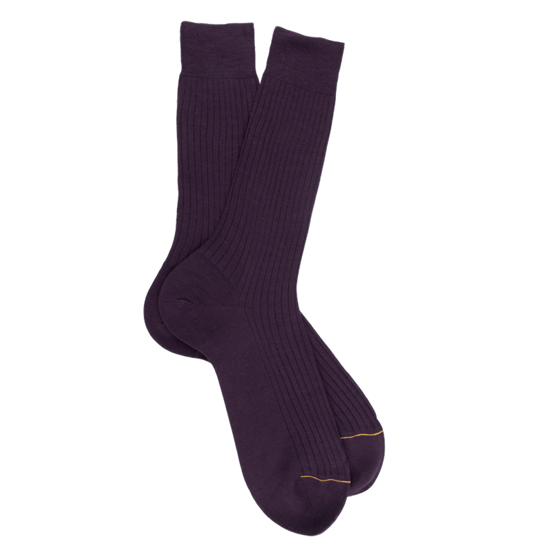 Chaussettes luxe couleur Violet foncé en laine mérinos