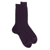 Chaussettes luxe couleur Violet foncé en laine mérinos