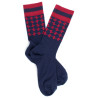 Chaussettes fantaisie en laine avec motifs géométriques - Rouge et bleu