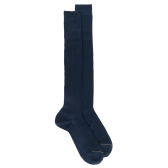 Mi-bas homme luxe 100% fil d'Ecosse extra fin - Bleu marine | Doré Doré