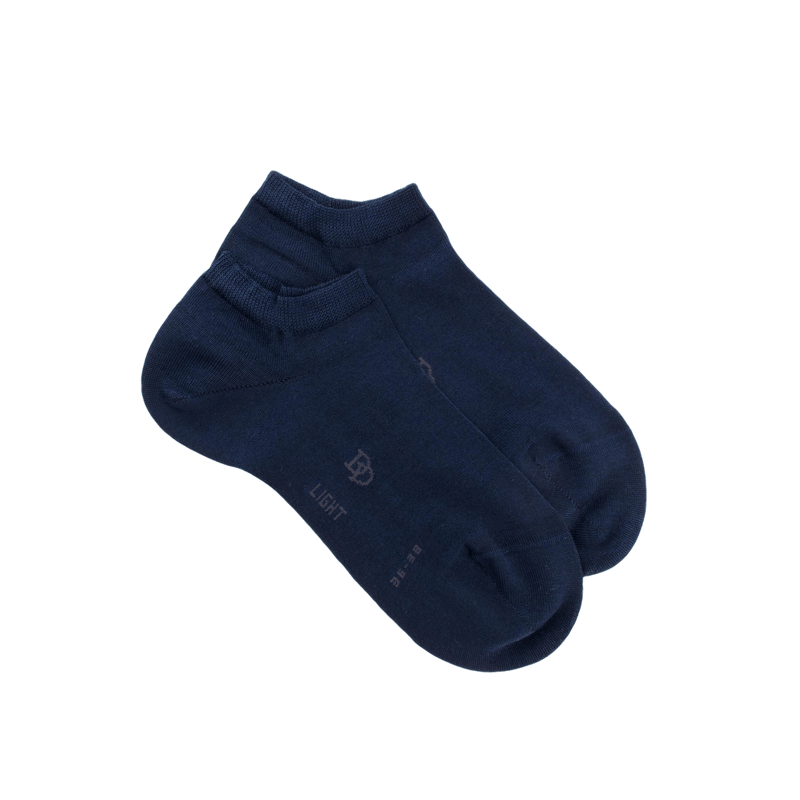 Socquettes femme Light en fil d'écosse - Bleu foncé | Doré Doré