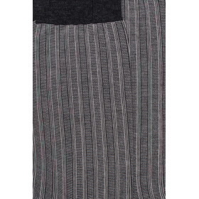 Chaussettes fantaisie en fil d'écosse à rayures verticales - Noir et gris | Doré Doré