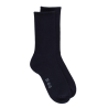 Chaussette à côtes en coton mélangé, semelle bouclette - Bleu