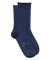 Chaussettes femme en coton doux avec bords roulés  - Bleu marine