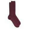Chaussettes homme spéciales jambes sensibles sans bord élastique en laine - Aubergine