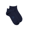 Socquettes courtes avec bord roulé en coton égyptien - Bleu marine