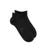 Socquettes courtes avec bord roulé en coton égyptien - Noir
